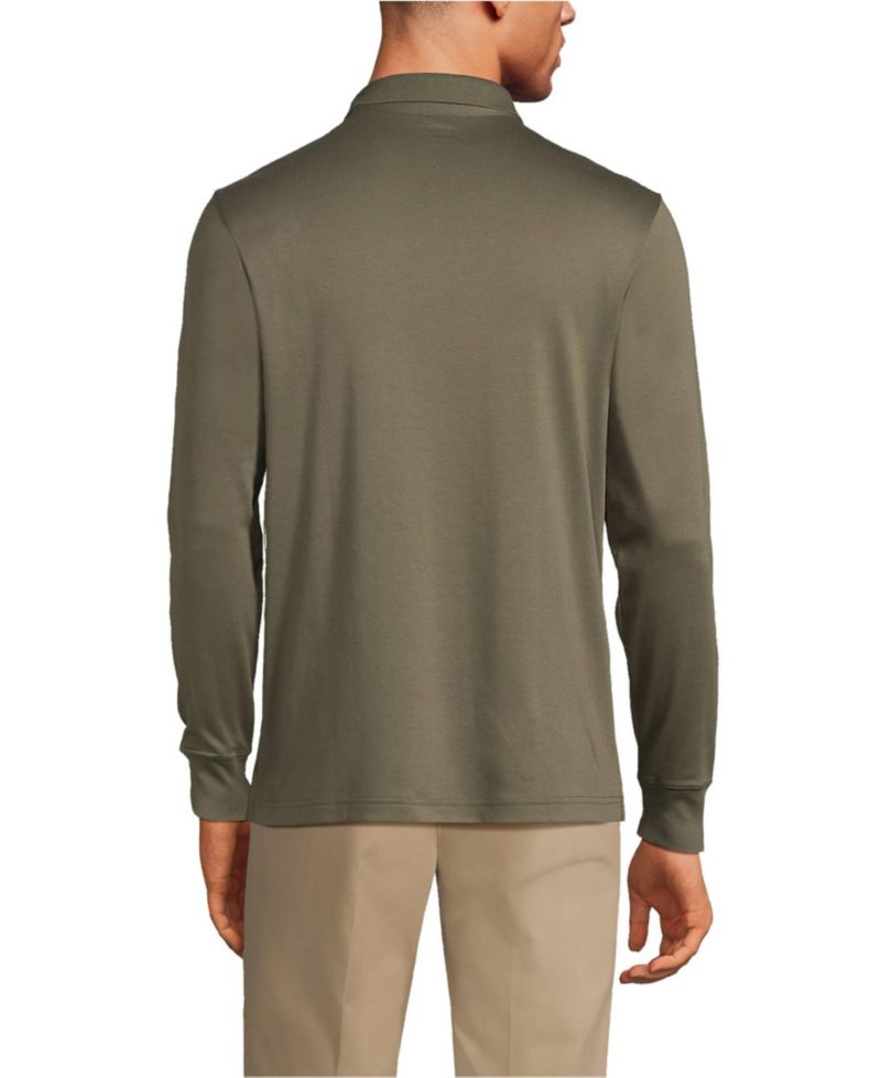 Men's Long Sleeve Cotton Supima Polo Shirt with Pocket