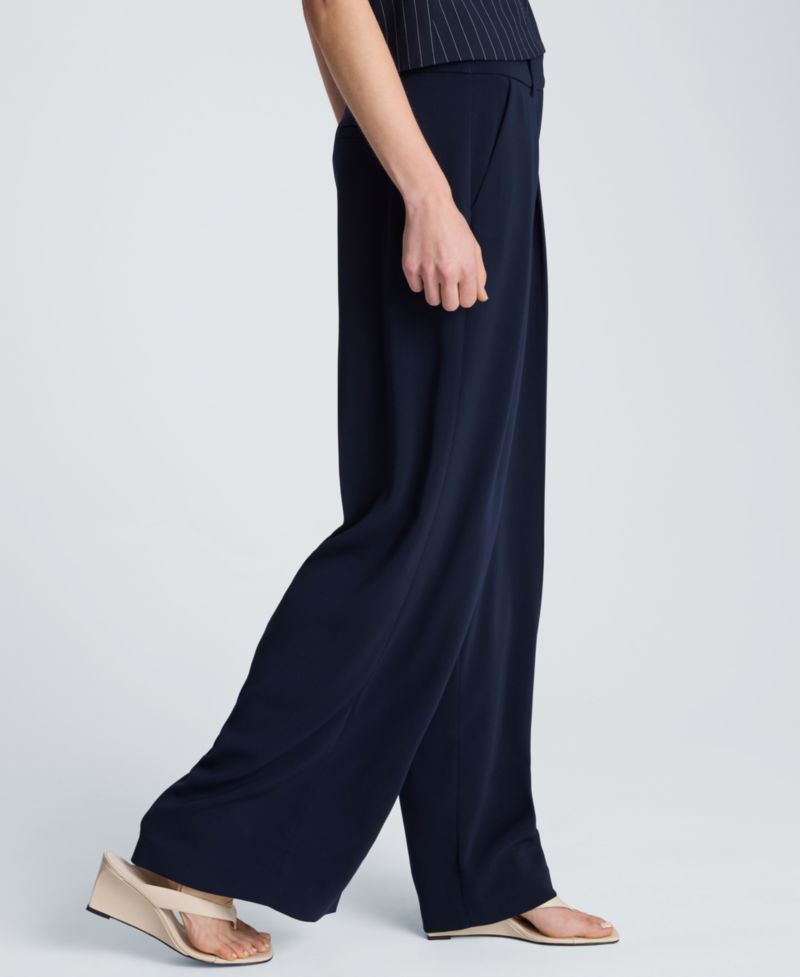 Women's High-Rise Wide-Leg Pleated Pants