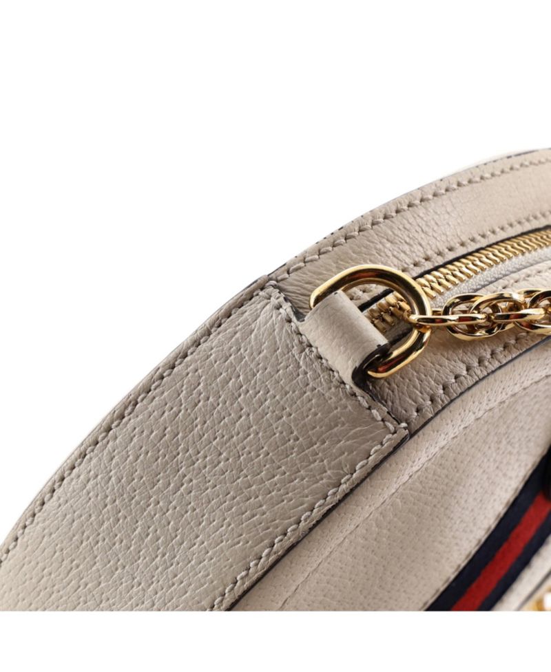 Mini Ophidia Round Shoulder Bag Leather