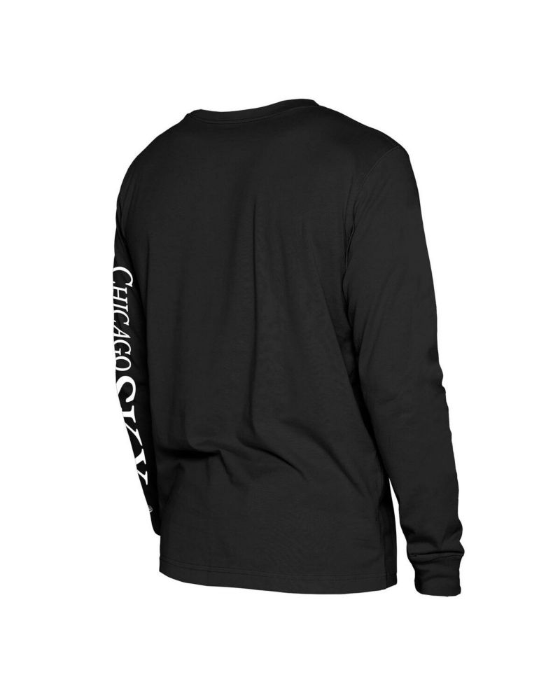 Men's Black Chicago Sky Old School Sport Long Sleeve T-Shirt