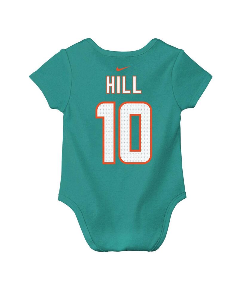 Baby Boys and Girls Tyreek Hill Aqua Miami Dolphins Player Name & Number Bodysuit