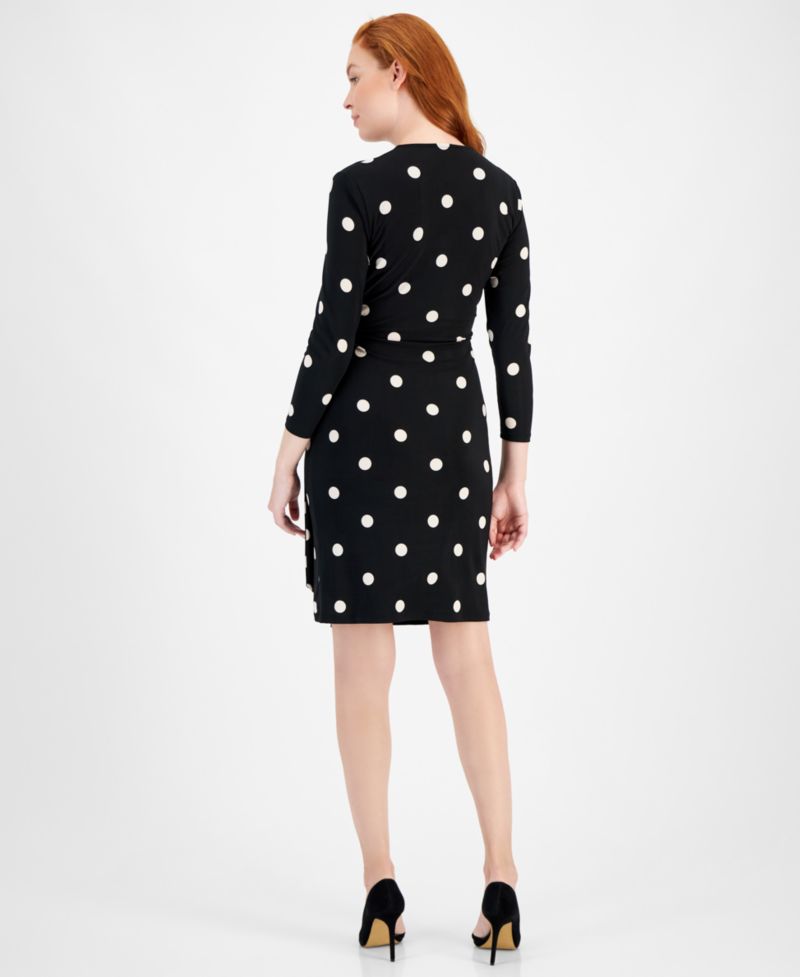 Women's Printed 3/4-Sleeve Wrap Dress