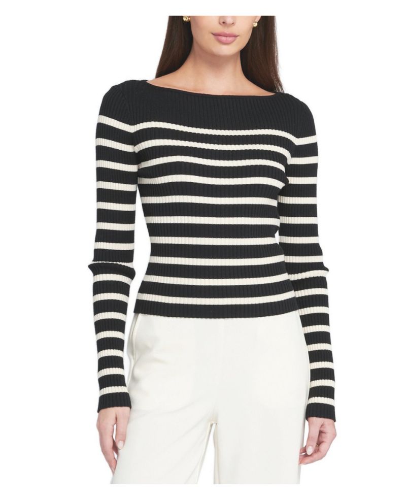 Women's Fine Gauge Light Weight Striped Sweater
