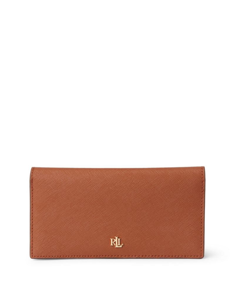 Crosshatch Leather Slim Snap Closure Wallet