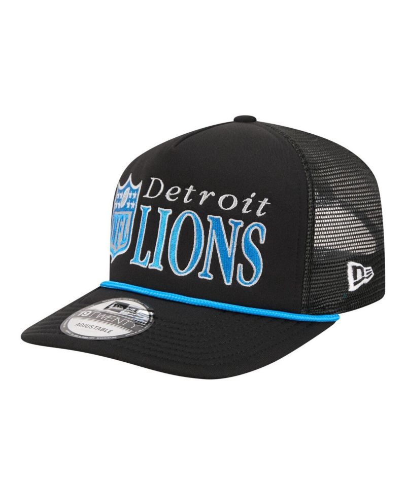 Men's Black Detroit Lions Throwback Foam 19TWENTY Adjustable Hat