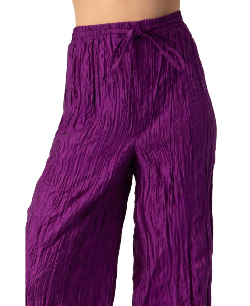 Women's Pleated Pants with Ankle Ties