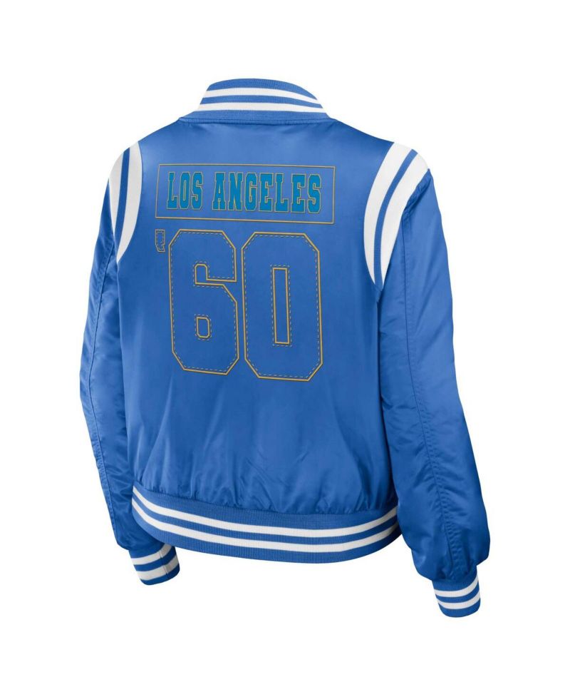 Women's Powder Blue Los Angeles Chargers Bomber Full-Zip Jacket
