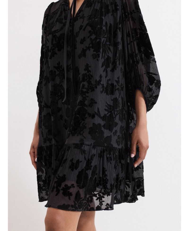 Women's Mila Velvet Floral-Print Mini Dress