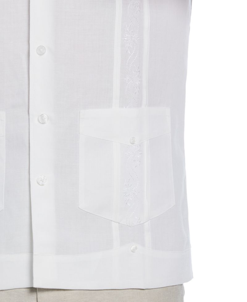Short-Sleeve Embroidered Guayabera Shirt