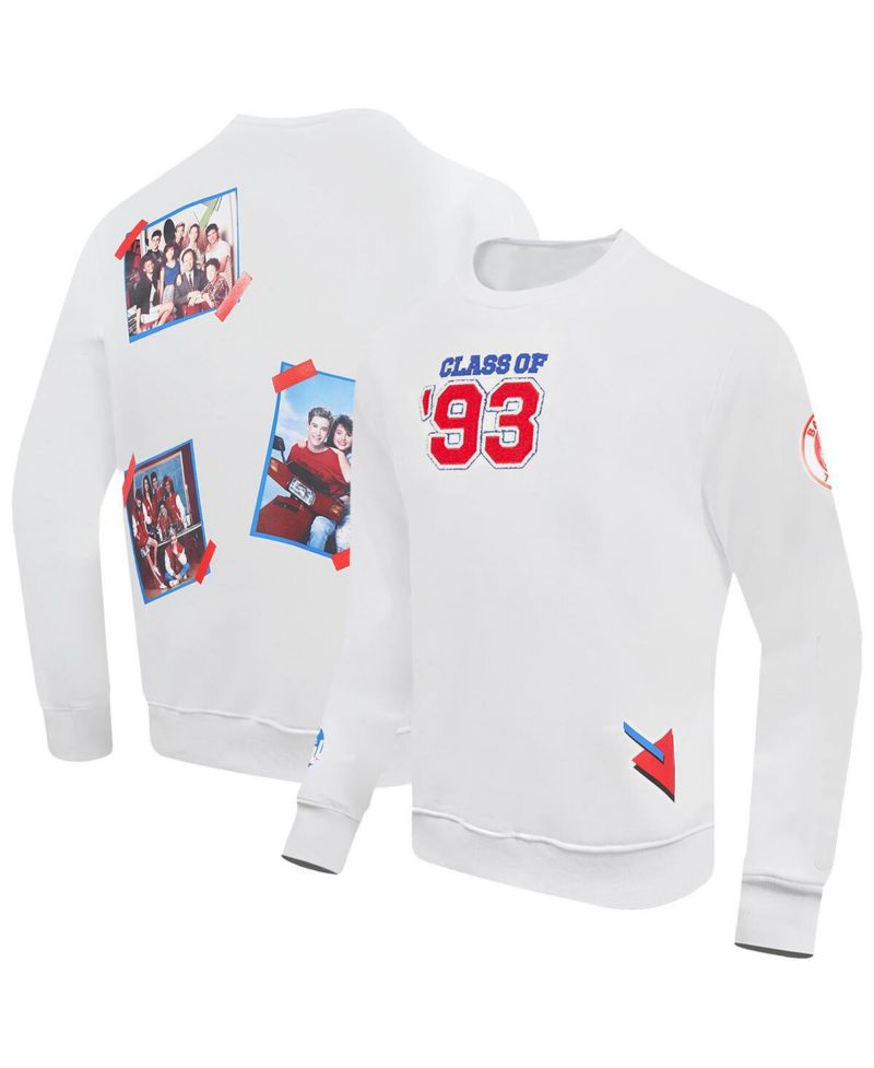 Men's White Saved by the Bell Pullover Sweatshirt