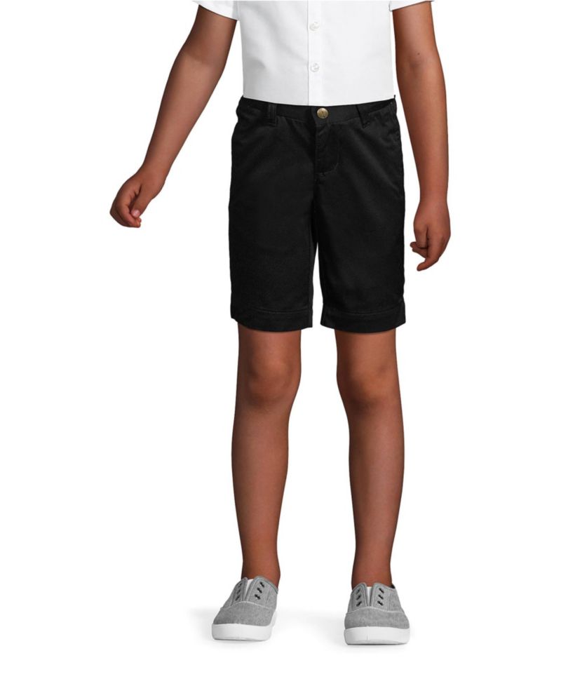 Big Girls School Uniform Slim Plain Front Blend Chino Shorts