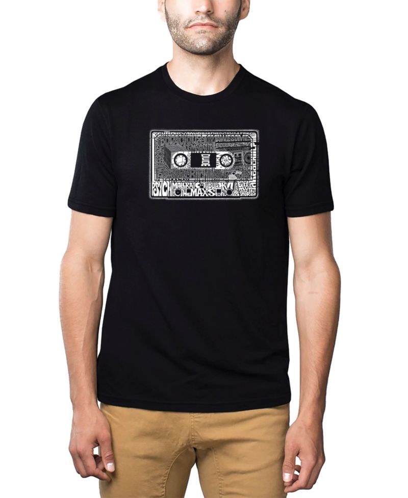 Men's Cotton/Poly Blend Word Art T-Shirt - 80's Cassette