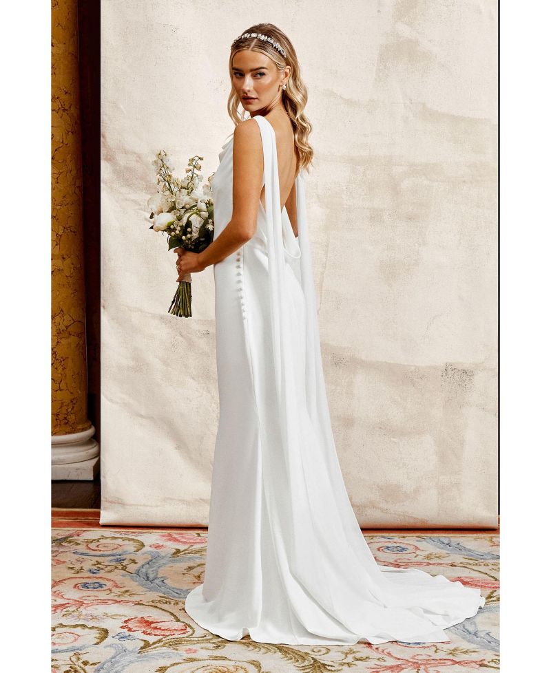 Women's Chiffon Cowl Neck Maxi Dress