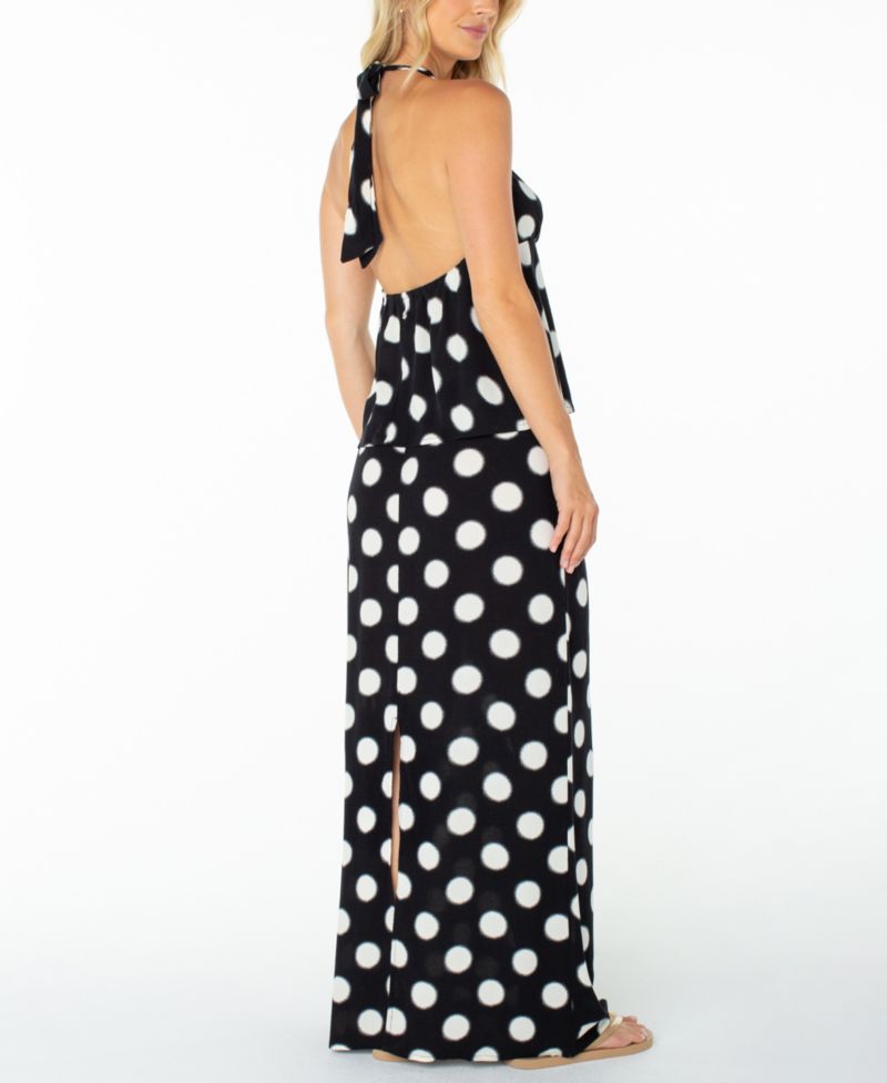Women's Iyla Polka-Dot Maxi Slit Skirt