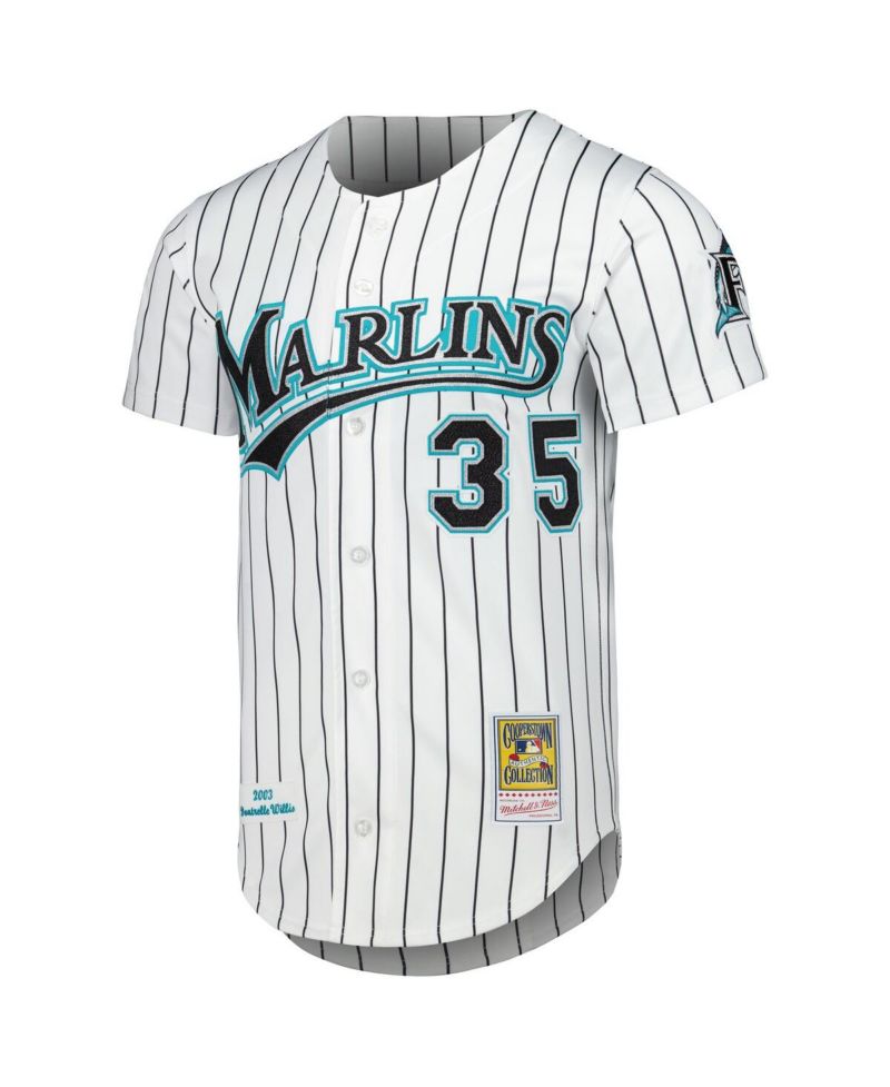 Men's Dontrelle Willis White Florida Marlins Cooperstown Collection Authentic Jersey
