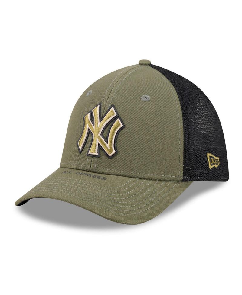Men's Olive New York Yankees 2026 Armed Forces Day 39THIRTY M-Crown Flex Hat