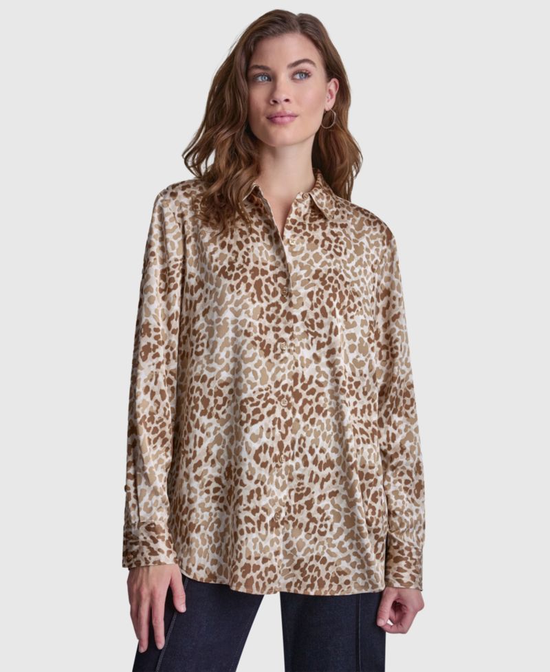 Women's Collared Long-Sleeve Blouse