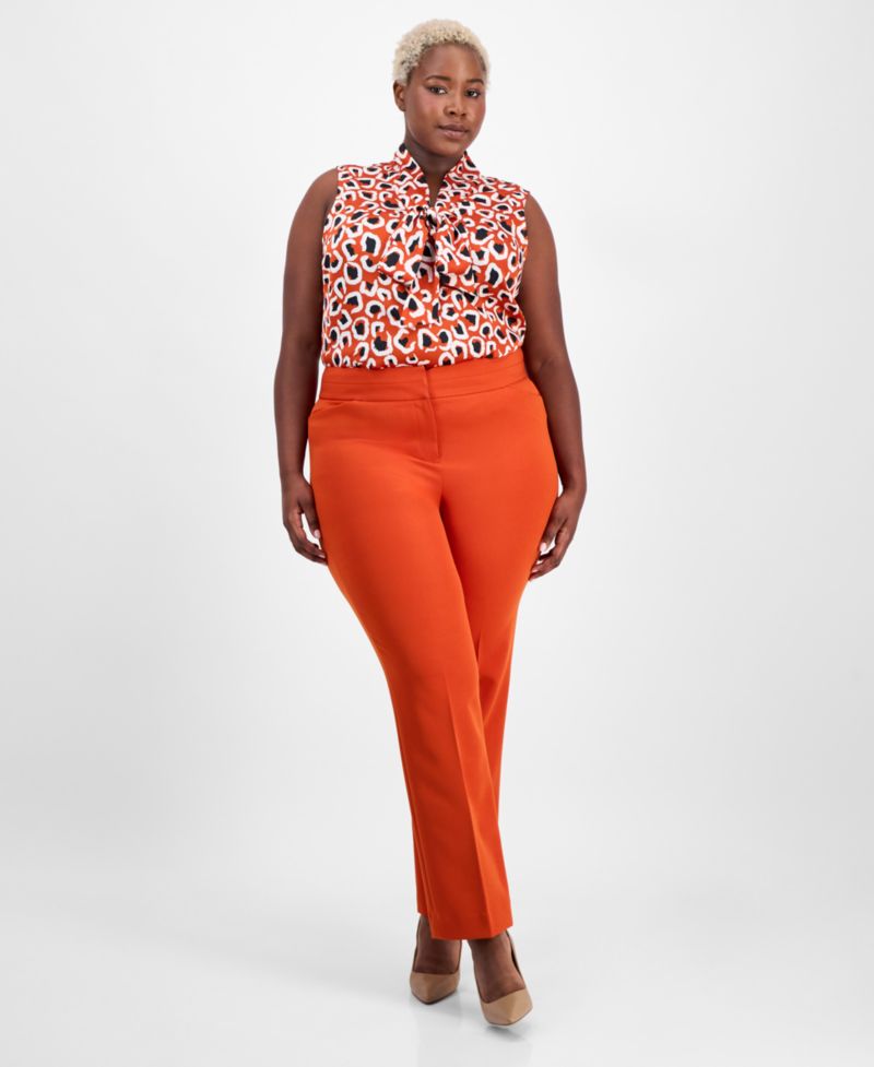 ASL Plus Size Mid-Rise Bell-Bottom Pants