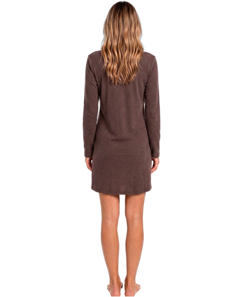 Women's Brushed Pointelle Scoop-Neck Long-Sleeve Sleep Shirt