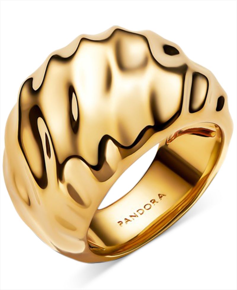Rippled 14K Gold Plated Statement Ring