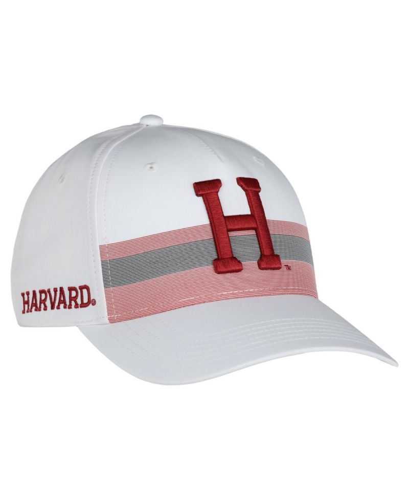 Men's and Women's White Harvard Crimson The Sideline Adjustable Hat