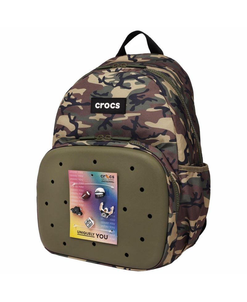 Camo Back to School Backpack with EVA Front Pocket Customizable Jibbitz Backpack