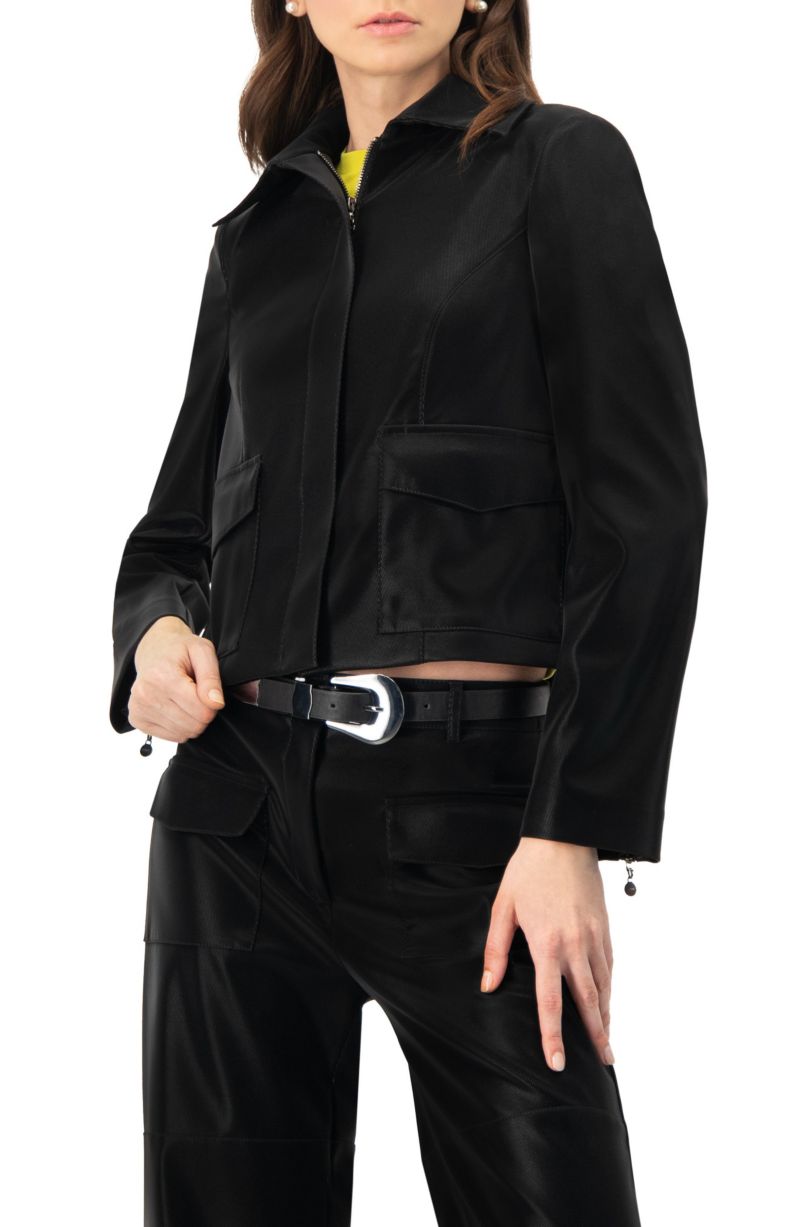 Women's High Shine Biker Jacket
