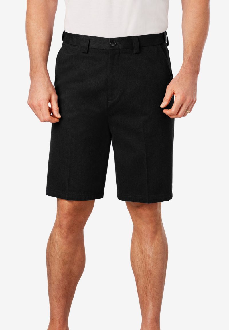 Men's Wrinkle-Free Expandable Waist Plain Front Shorts