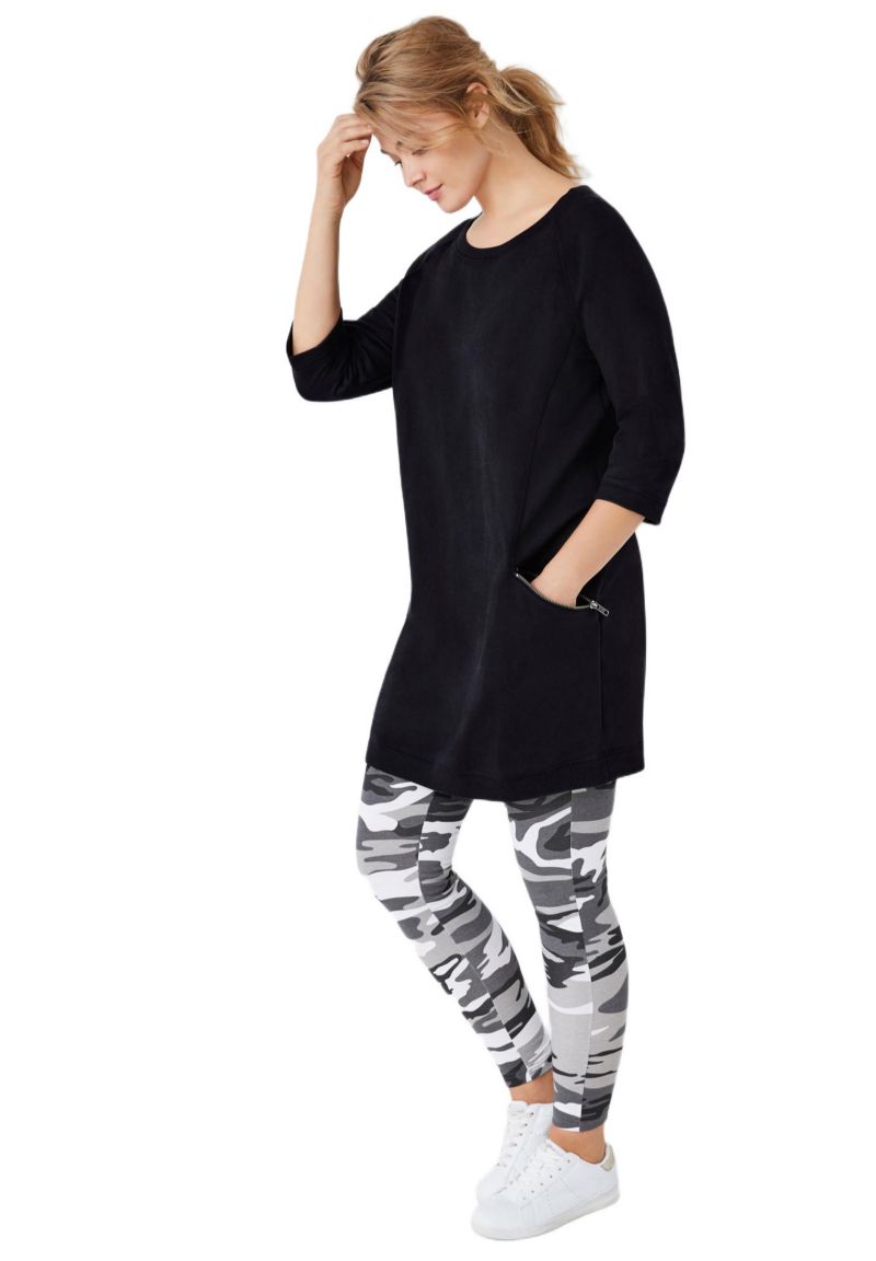Women's French Terry Zip Pocket Tunic