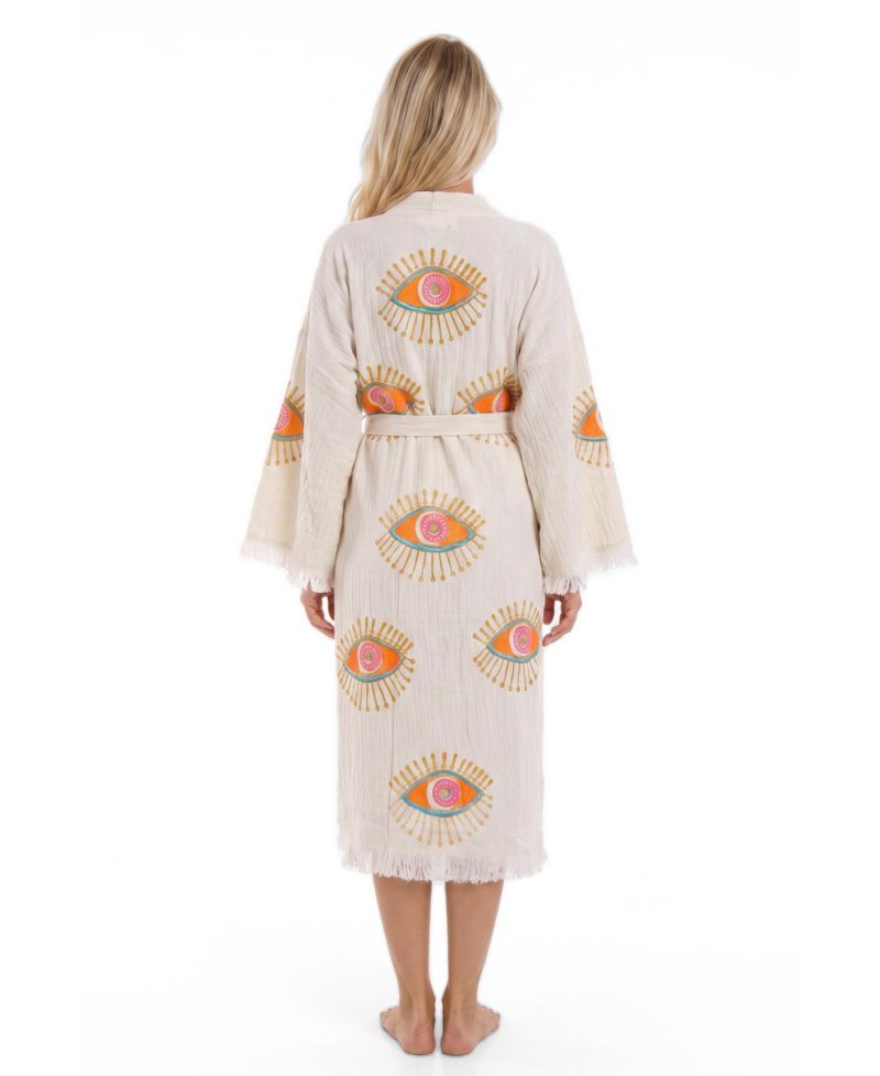 Women's Aria Long-Sleeve V-Neck Beach Cover-Up
