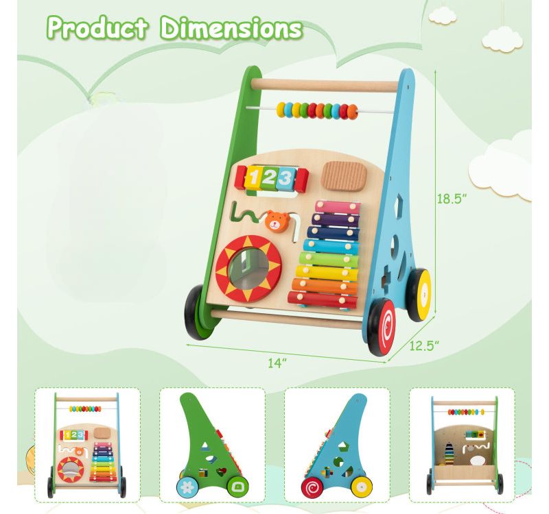 Toddler Activity Walker Toy with Interactive Play Center and Safe Handle
