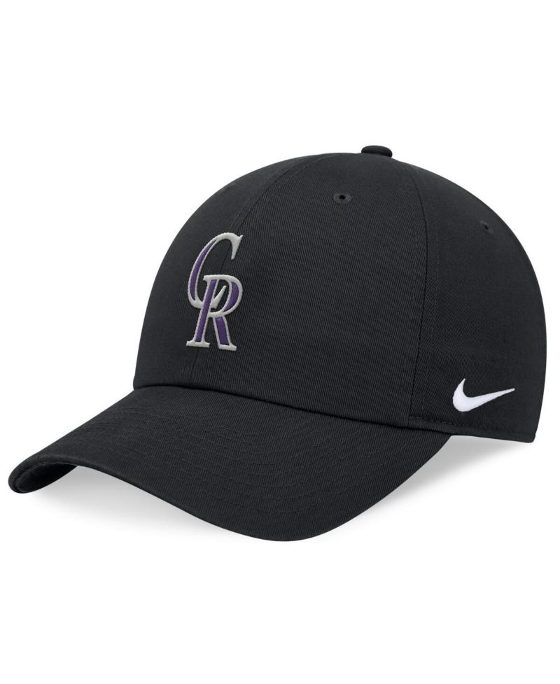 Men's Black Colorado Rockies Evergreen Club Adjustable Hat