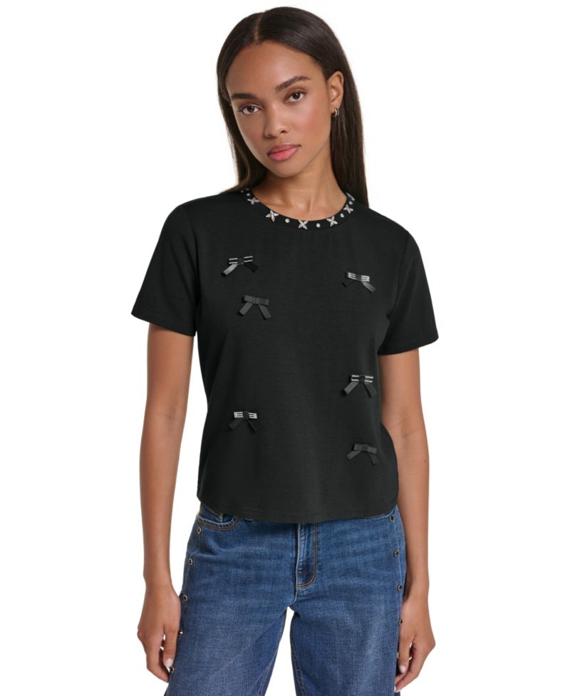 Women's Front Bow Crewneck T-Shirt