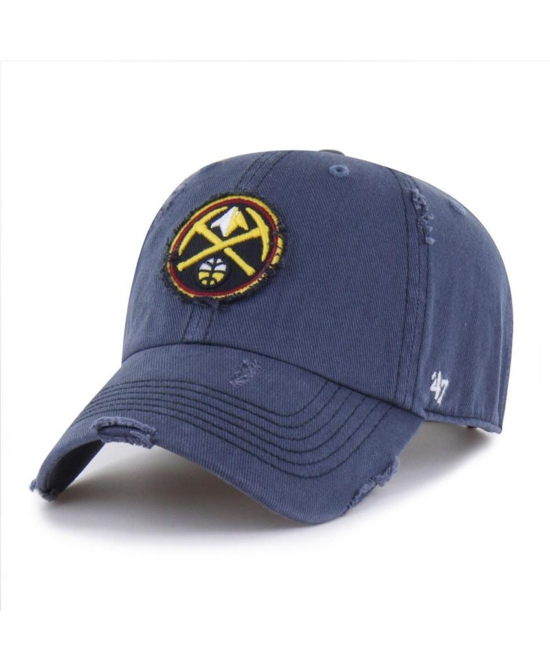 Men's Navy Denver Nuggets Weathered Clean Up Adjustable Hat