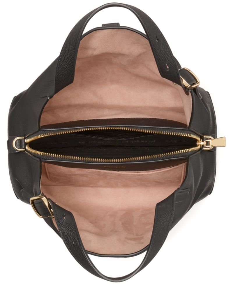 Deco Small Pebbled Leather Crossbody Tote Bag