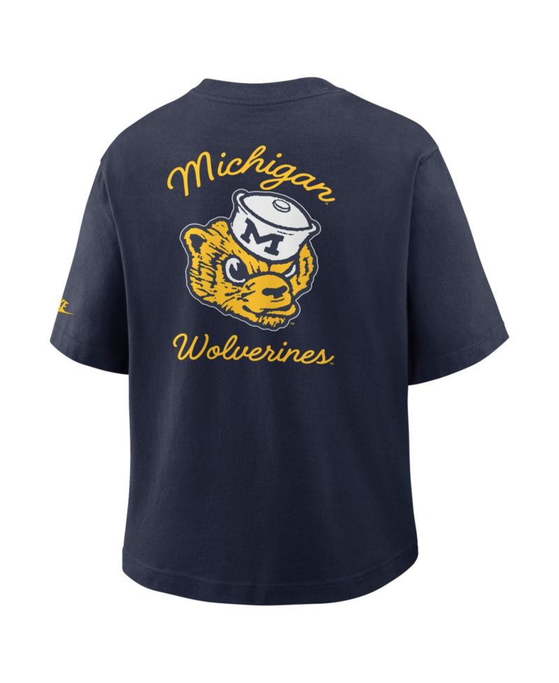 Women's Michigan Wolverines Legacy Pocket Boxy T-Shirt