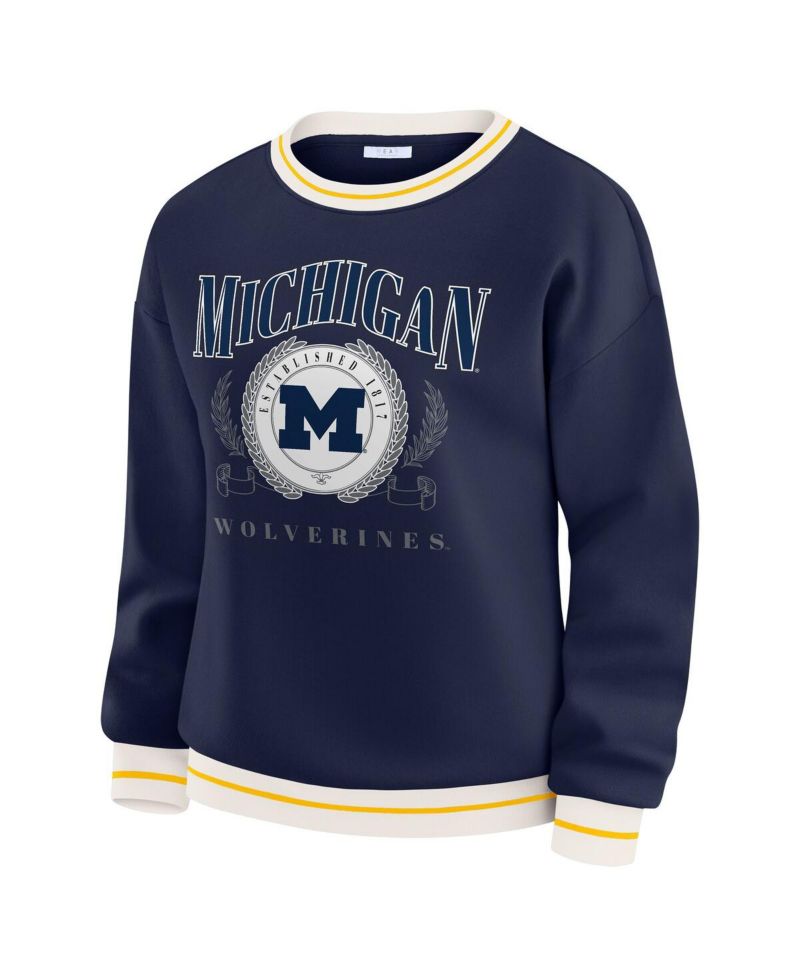 Women's Navy Michigan Wolverines Seal Sweatshirt
