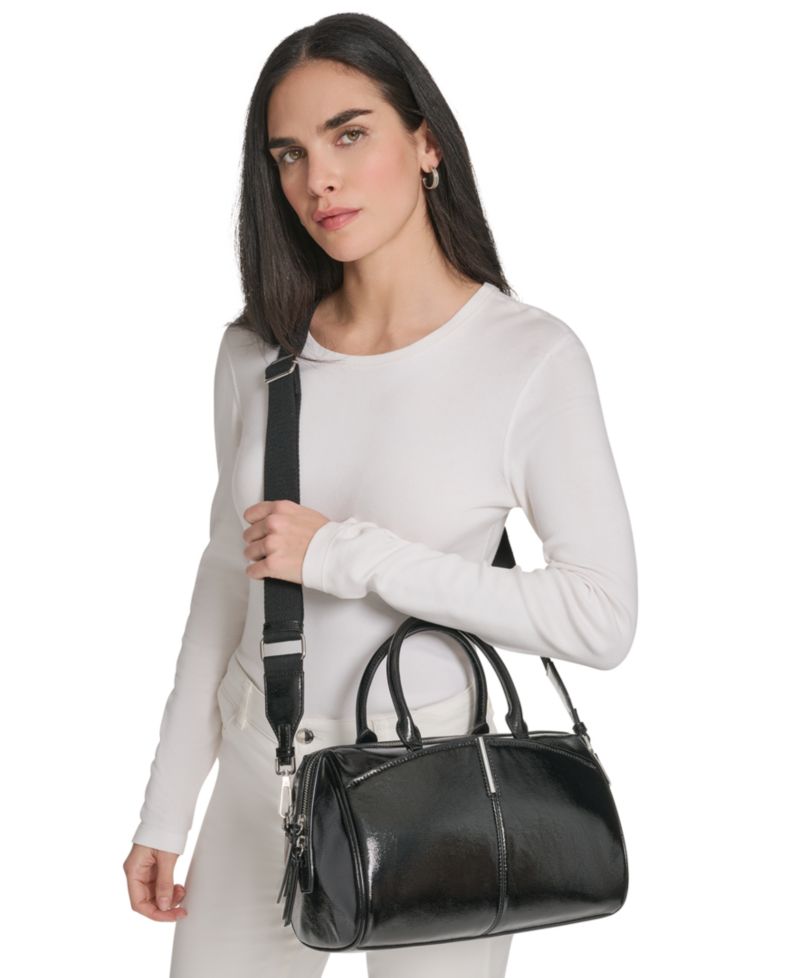 Genevieve Patent Small Satchel Handbag
