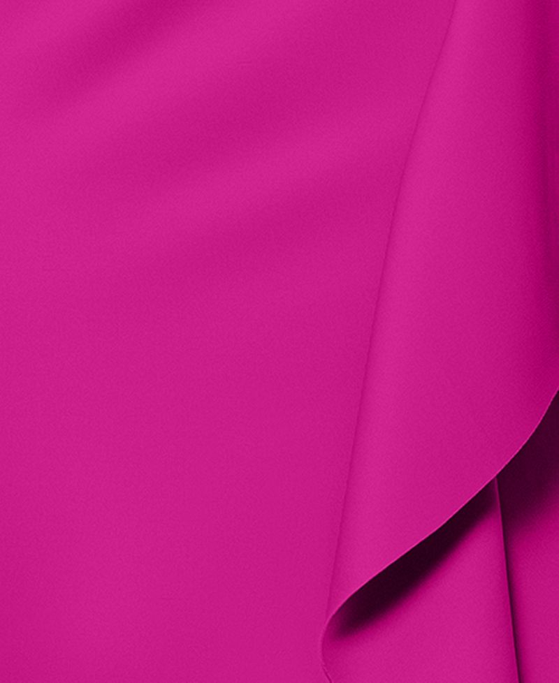 Petite Ruffled One-Shoulder Scuba Gown