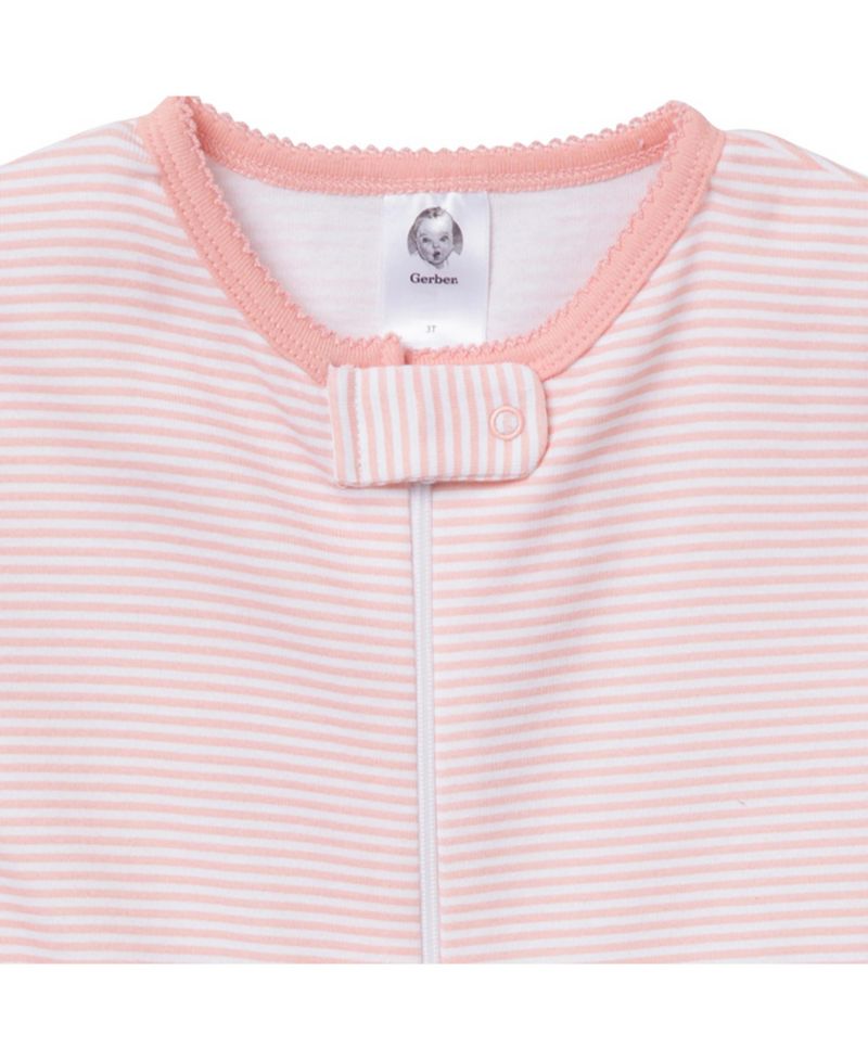 Baby Girls' Snug Fit Footed Pajamas, 4-Pack, Dog
