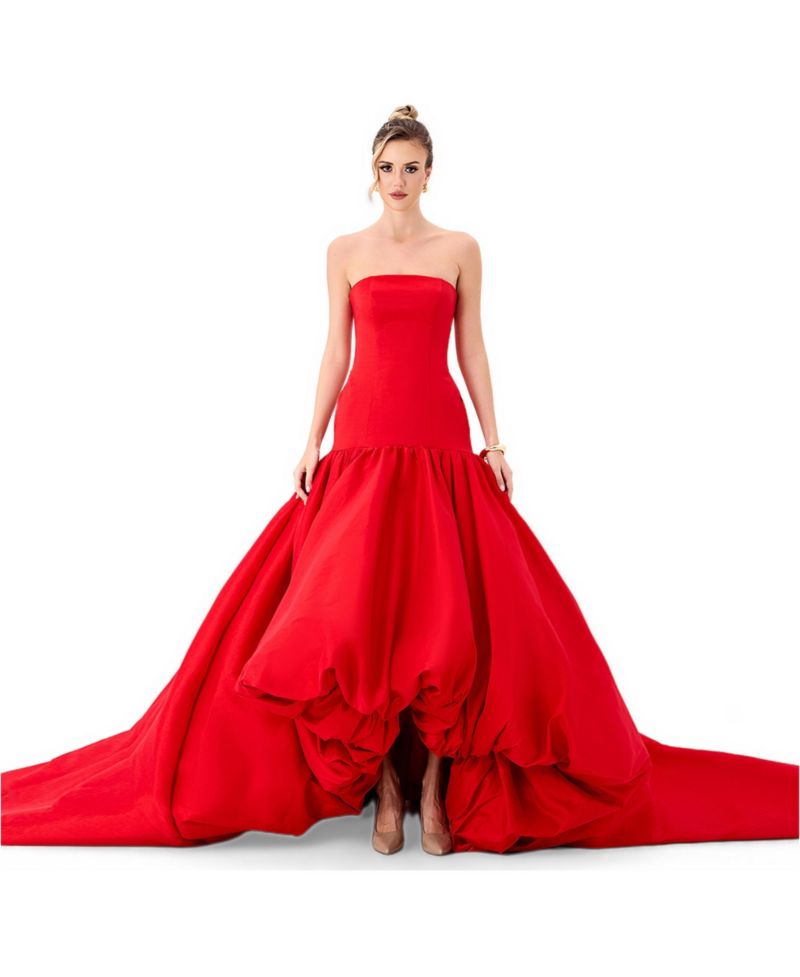 Women's Allegra Strapless Dropped-Waist Balloon-Skirt Gown
