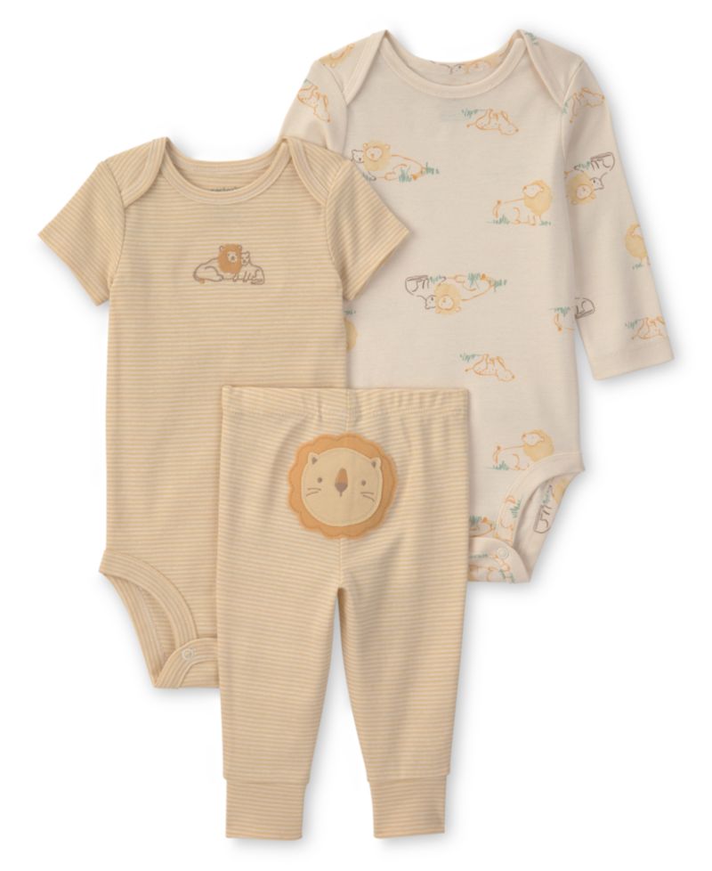 Baby Boys' and Girls' Crewneck Bodysuit and Pants, 3-Piece Set