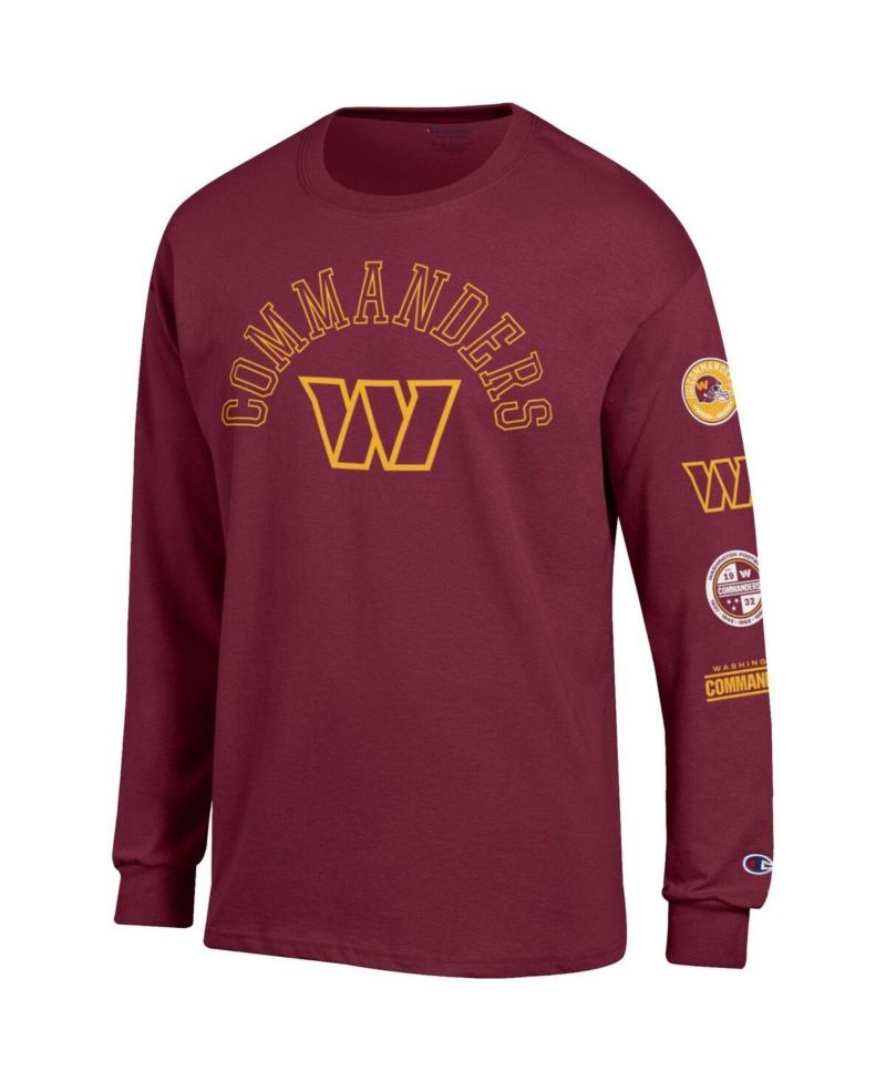 Men's Burgundy Washington Commanders Seal Long Sleeve T-Shirt