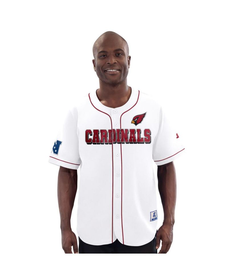 Men's White Arizona Cardinals Relay Full-Button Baseball Jersey