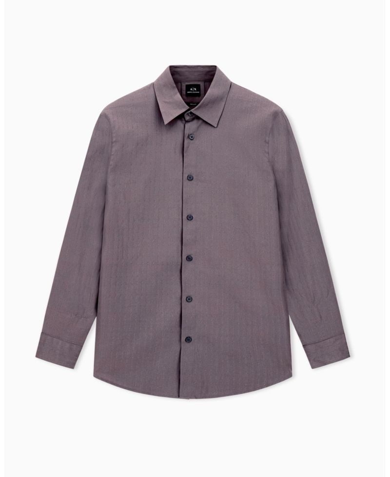 Men's Cotton Jacquard Wording Graphic Shirt