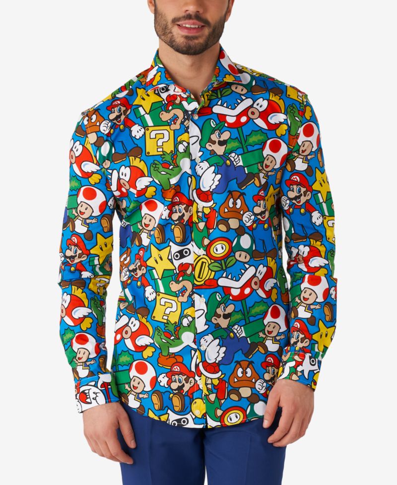 Men's Super Mario Licensed Nintendo Dress Shirt