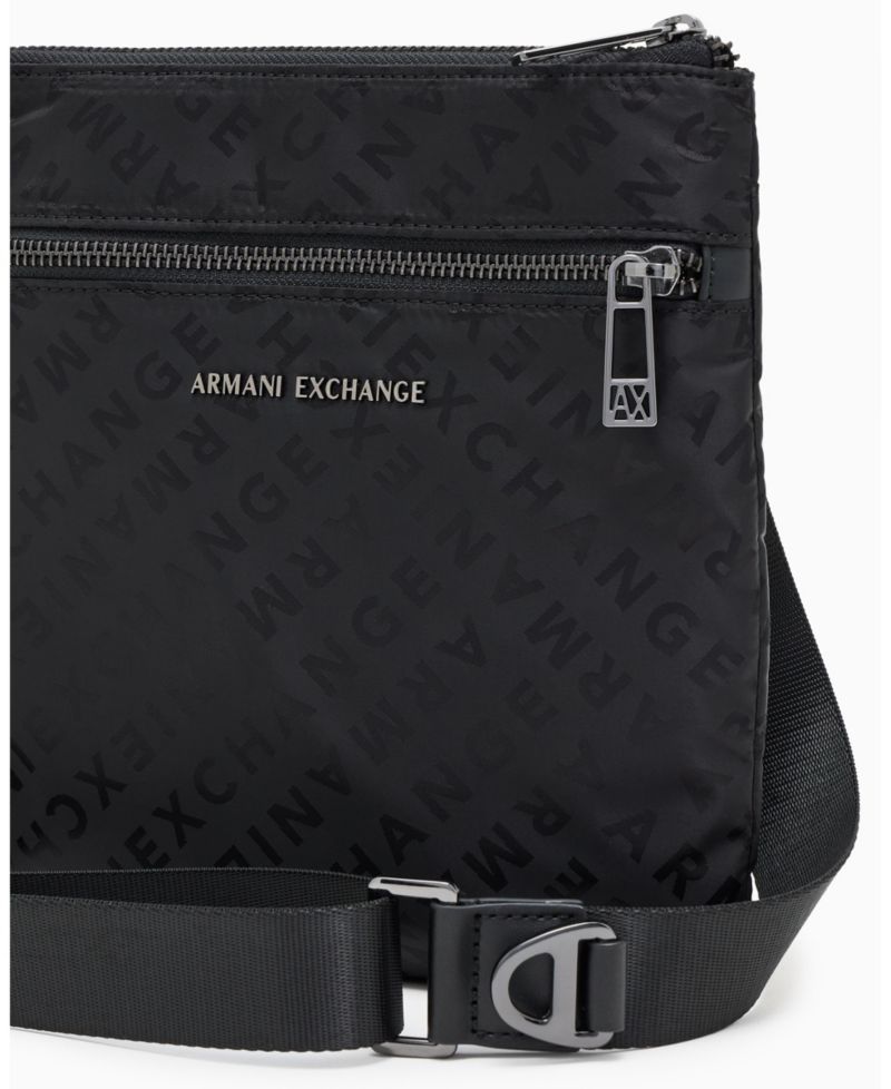 Men's Satin Jacquard Allover Logo Crossbody Bag