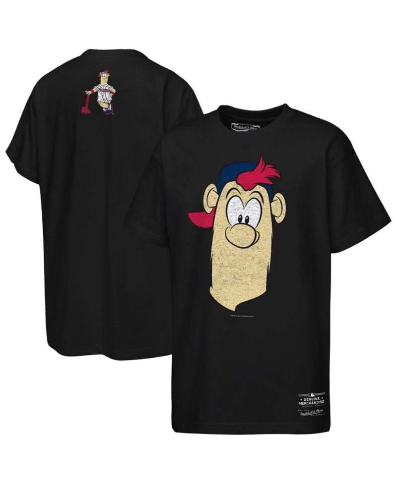 Big Boys and Girls Black Atlanta Braves Big Face Mascot T-Shirt