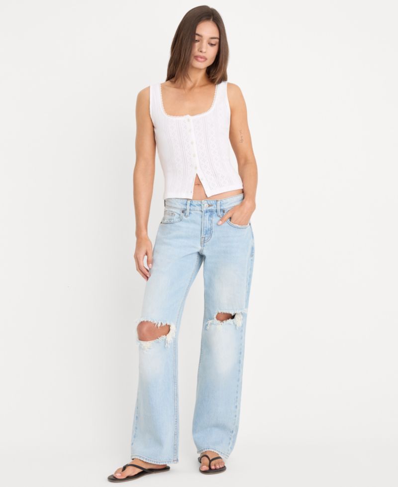Women's Pointelle Square-Neck Tank Top