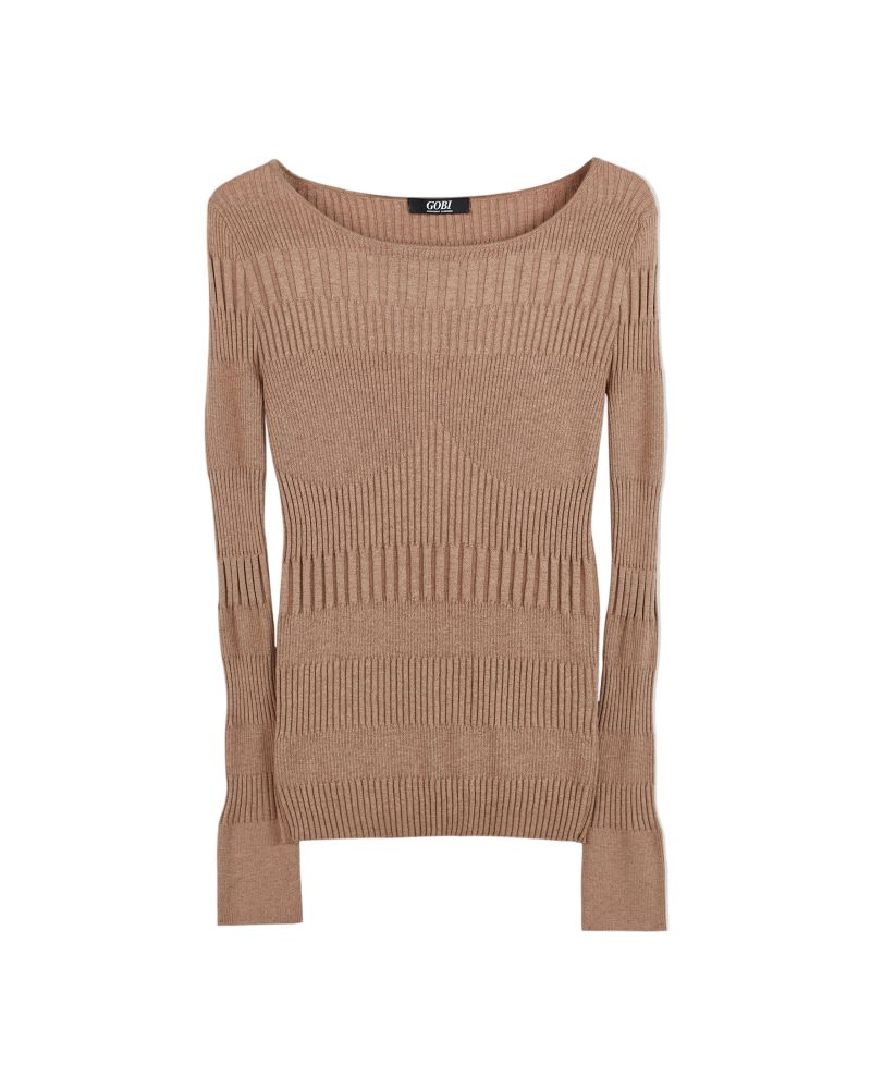 Juniors' Ribbed Cotton Silk Cashmere Blend Sweater